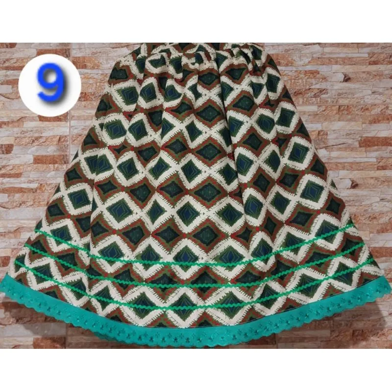 Saia umbanda e candomblé estampada com fita